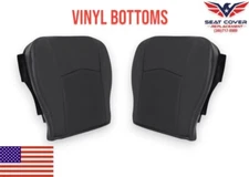 2004-2009 Front Bottom Seat Covers For Cadillac SRX Ebony Black Perforated Vinyl