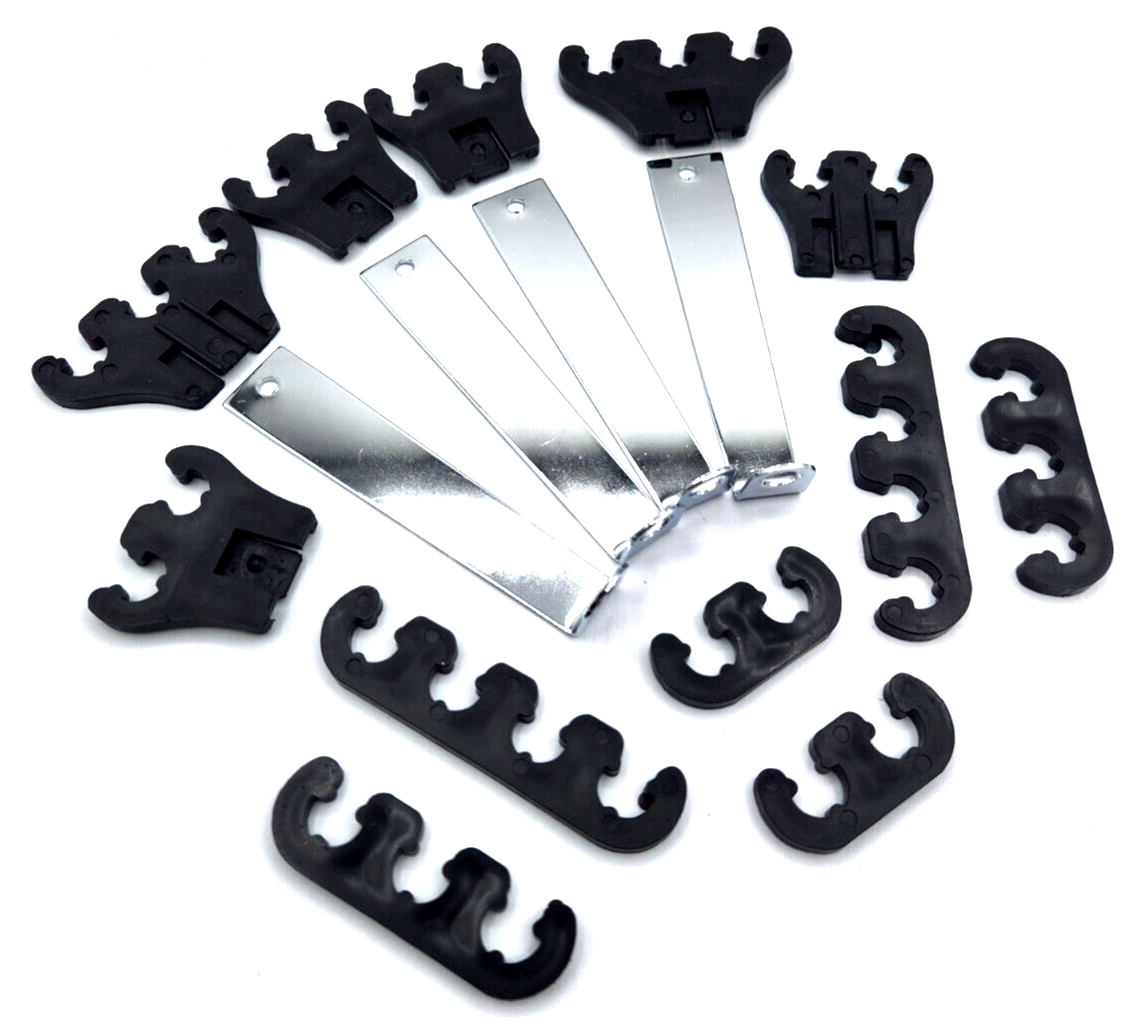 Black Chrome Universal Spark Plug Wire Looms And Separators Chevy Ford Mopar eBay