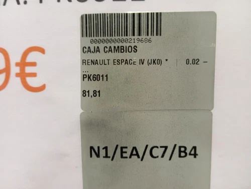 PK6011 Caja Cambios para RENAULT ESPACE IV (JK0) * 219686 - Imagen 4 de 4