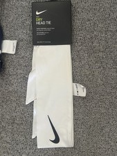 Nike Dri-FIT Dry Head Tie White Adjustable Sweat-Wicking Headband NWT
