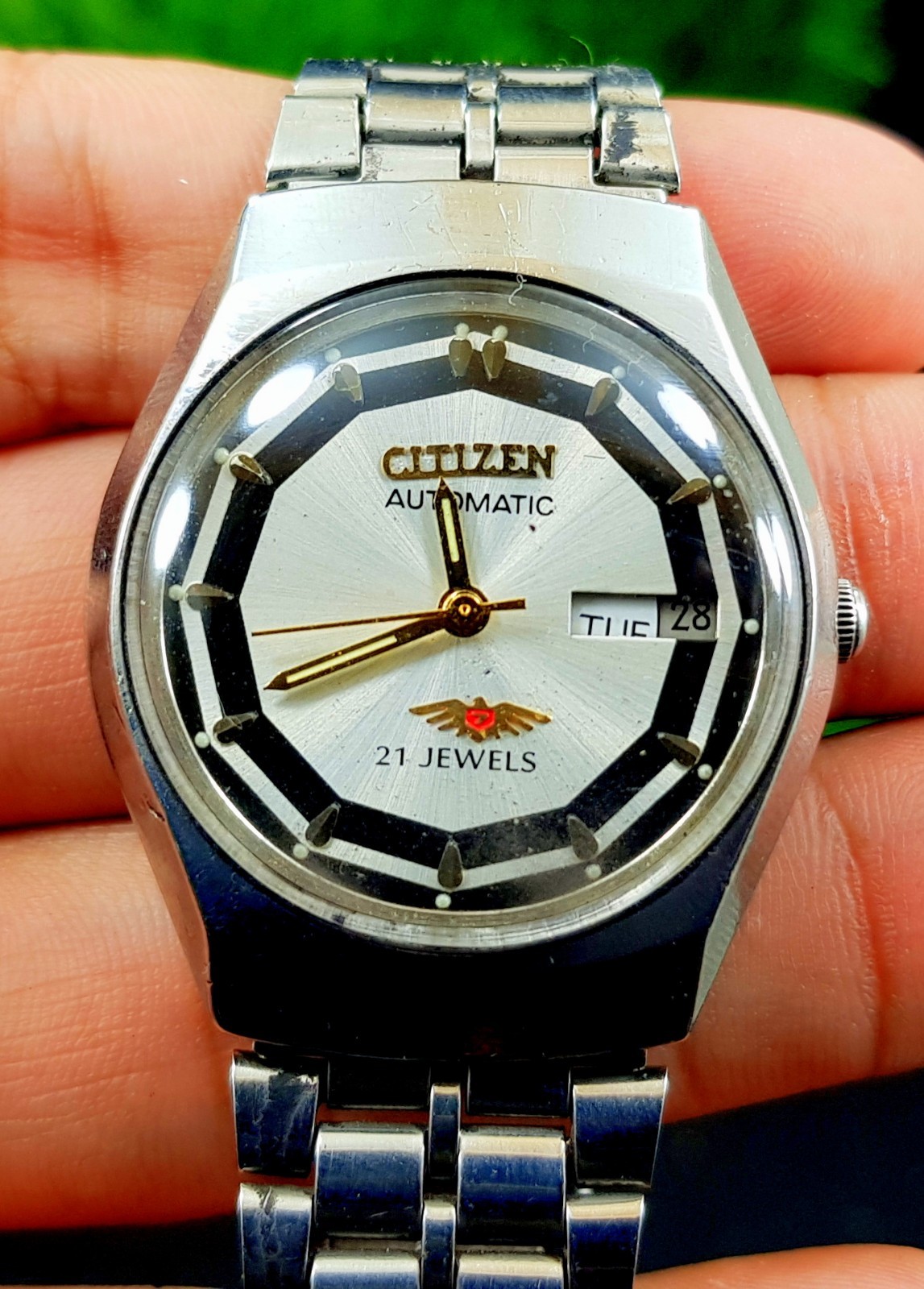 Day Jewels Wrish Date Japan CITIZEN 21 Vintage Men AUtomatic Watch Of - vintagewatches.pk