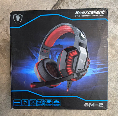 Beexcellent GM-2 Pro Stereo Gaming Headset Mic Volume USB 3.5mm Black/Red/Gray