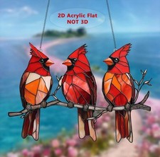 CARDINALS ACRYLIC SUNCATCHER 7.9 X 5.5 INCH CHAIN Incl. FOR HANGING