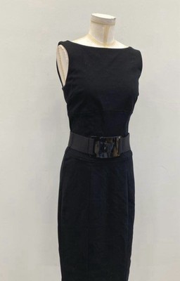 NWT Cache Women's Black Sleeveless Stretch Sheath W/Belt Size 8