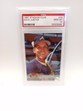 1991 TOPPS STADIUM CLUB #26 DAVE JUSTICE PSA 10