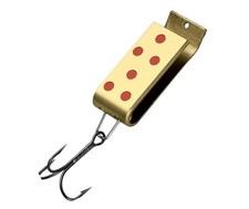 Jakes Lil Jake Spin-A-Lure Fishing Lure 1/6 oz Treble Hook Brass Red Dot