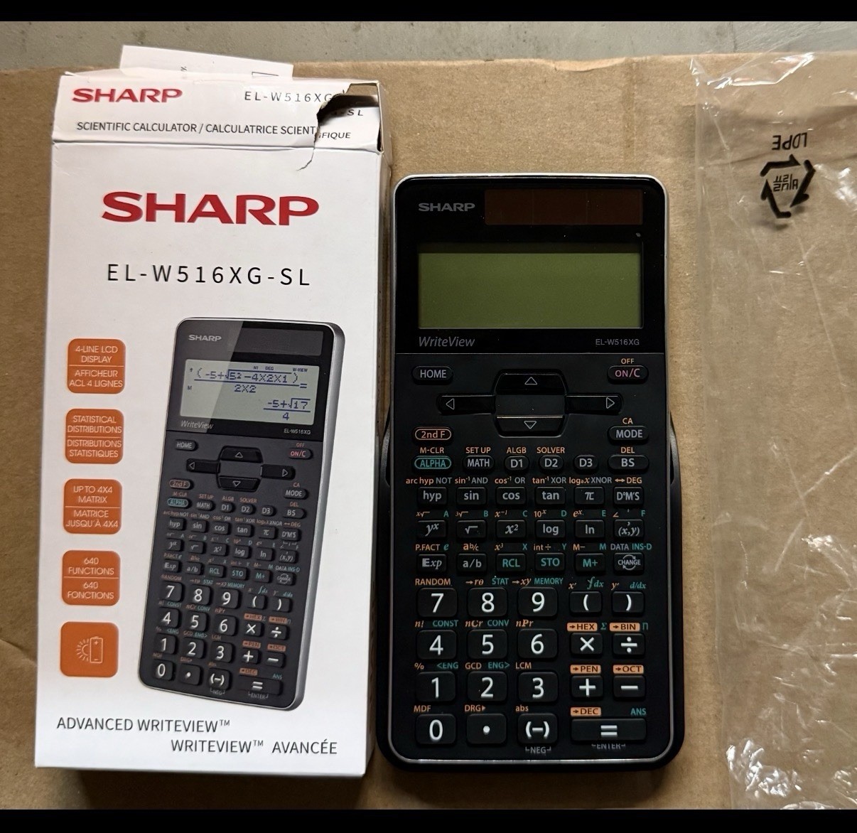 Sharp Write View Display Sharp EL-W516XG-SL Scientific Calculator – 640 Functions – WriteView ...