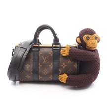 LOUIS VUITTON Keepall XS Monogram LV Friend Monkey Knit Puppet Handbag #RC988