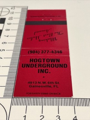 Matchbook Covers  Hog Town Underground Inc  Gainesville, FL  Unstruck   gmg