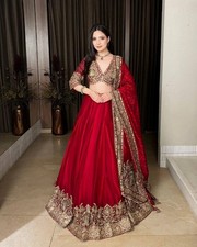 New Designer Chinnon Silk Lehenga Choli With Dupatta For Wedding Wear