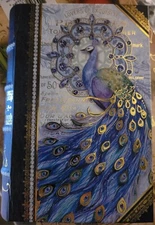 Punch Studio PEACOCK Faux Book Keepsake Box 6.5" x 4.5" x 1.5"