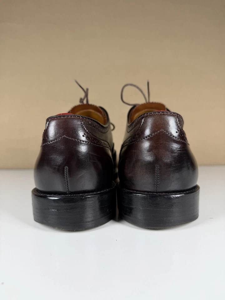 Alden Burgundy Wingtip Bal 8 974 Shell Cardovan Leather Dress Shoes Size 8.5 B/D - Image 3 of 4