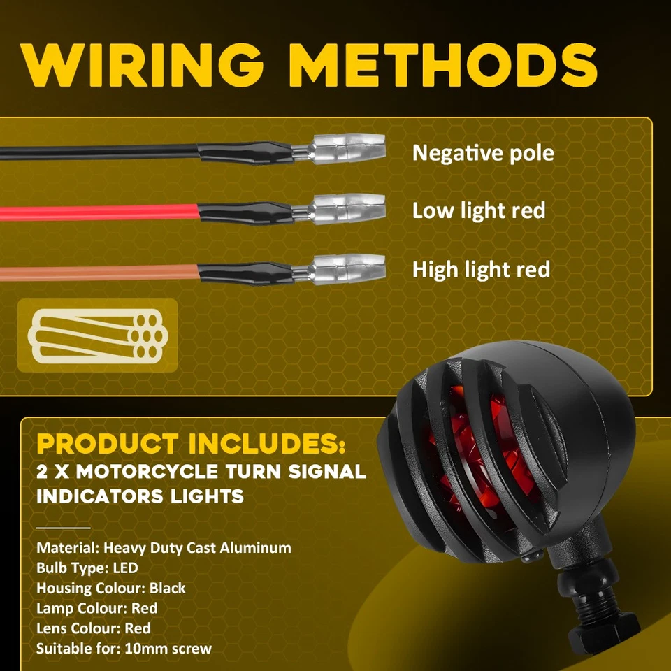 2x Mini intermitente de luz de señal de giro LED para motocicleta para Bobber Café Racer M Foto 4 de 4