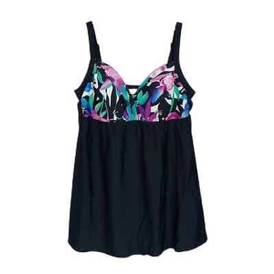 Delta Burke Swim Dress 20W Vibrant Floral Padded Cups Adjustable Straps Plus New