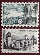 France année 1957, N° 1118 et 1119, Série touristique,  NEUF**