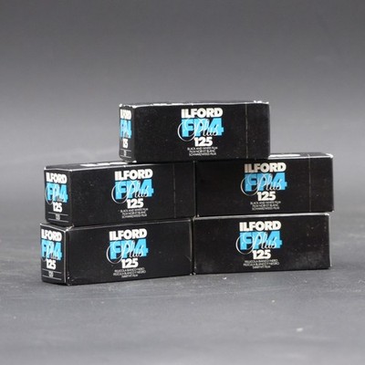 5x ILFORD FP4 Plus 125 Analog Film Kleinfilm - Neu in OVP Überlagert 1994