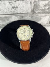 Rotary Men's Chronograph Date , Cream Dial, Brown Leather Strap, Working