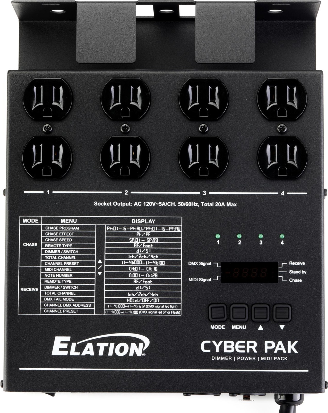 Elation CYBER PACK - 4-канальный диммер Чейз MIDI-ретранслятор 45190₽