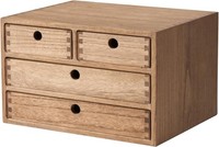Schreibtisch-Organizer Paulownia-Holz Dunkelbraun 35 X 27 X 21,5 Cm Mit 4
