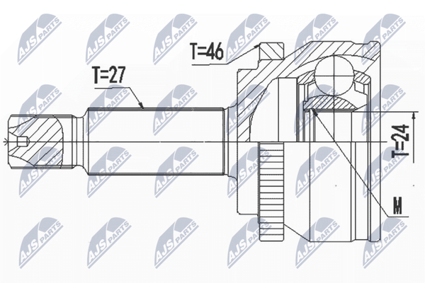 NTY Gelenksatz, Antriebswelle NPZ-HY-557 FüR Hyundai KIA-image