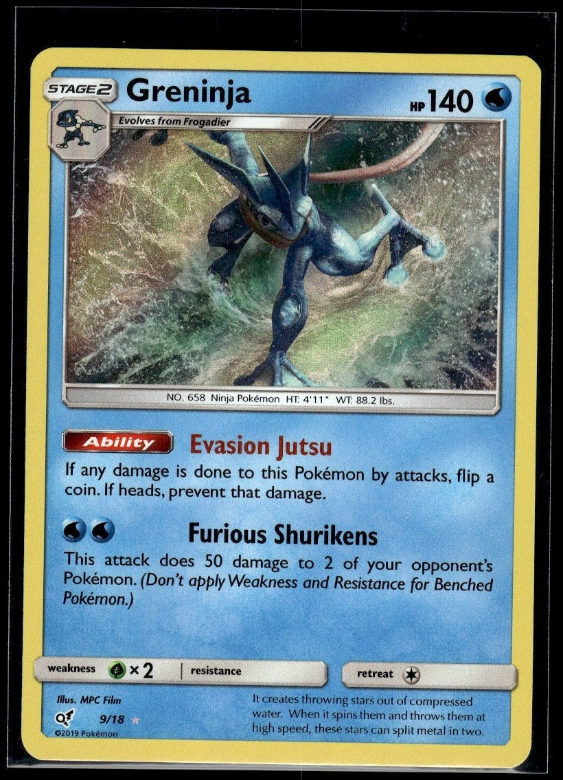 Pokemon Greninja Holofoil 9 Detective Pikachu Rare Ultra