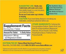 Nature Made Magnesium Oxide 250 mg, Magnesium Supplements for Men and Women, Sup