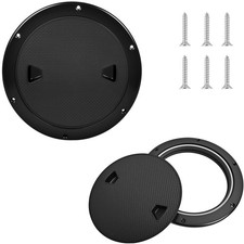 Xpokcai 4 Pack 6 Inch Boat Round Deck Inspection Hatch Non-Slip ABS Black Plasti