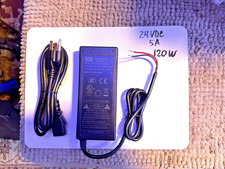 24 VDC 5A Switching Power Supply with pigtail wires.