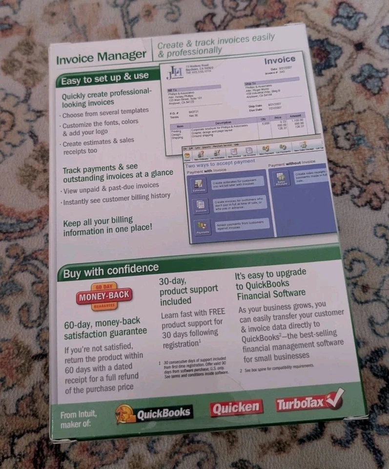 NOS Intuit QuickBooks Invoice Manager 2007 Accounting Software for Windows PC - Image 2 of 2