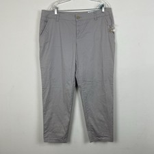 NWT Liz Claiborne Womens Navy Sara Cropped Pants Mid-Rise Stretch Size 16