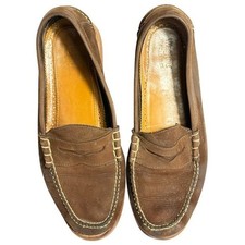 GH Bass Weejuns 11D Brown Suede Penny Loafers for Men