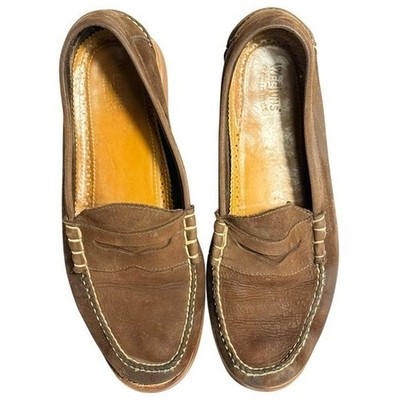GH Bass Weejuns 11D Brown Suede Penny Loafers for Men