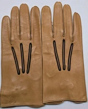 Vintage Excelisor Make Gloves Snap Close 7.5 Tan Riding Driving Fair Condition