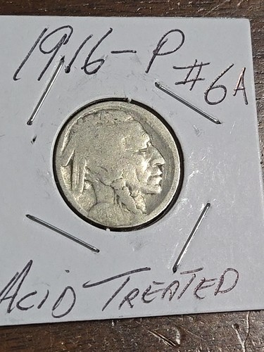 1916 P Buffalo Nickel #6A Acid Treated