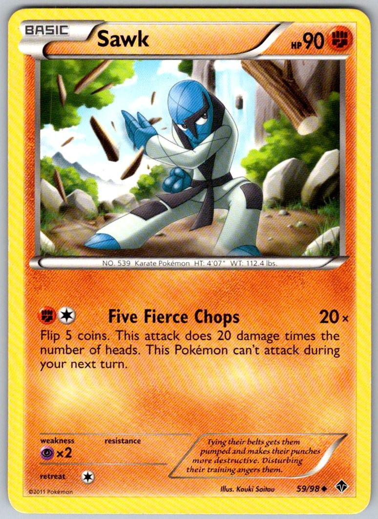 Sawk 59/98 Uncommon Emerging Powers Pokemon Lightly Played
