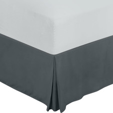 Full Bed Skirt - Soft Quadruple Pleated Ruffle - Easy Fit with 16 Inch Tailored