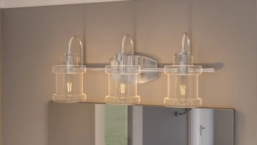 Quoizel DNY8603 Nickel Danbury 3-Light 24"W Bathroom Vanity Light - Picture 2 of 12