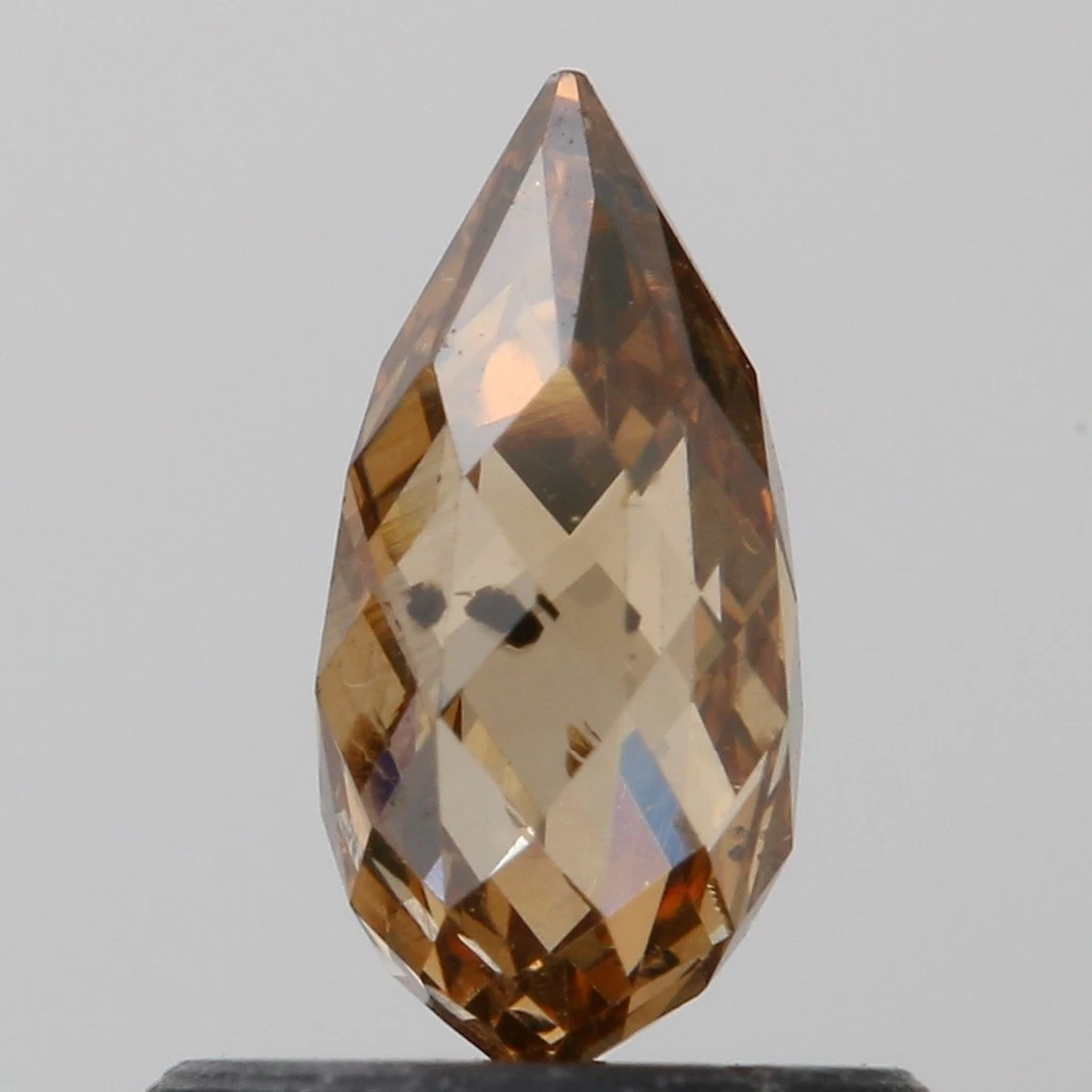 Piedra de diamante crudo perforada lateral natural Briolettes rojo 9 mm