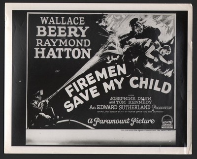 Firemen Save My Child-Wallace Beery and Raymond Hatton-B&W-Still