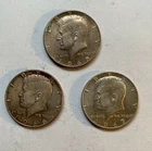3 Kennedy Half Dollar Silver Coins Lot 1965 1966 1967 40% Silver Half Dollars JF