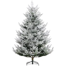 HOMCOM 7.5ft Artificial Pine Christmas Tree - Hinged, Green