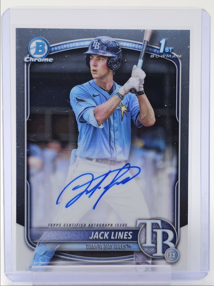 JACK LINES 2025 BOWMAN CHROME 1ST AUTOGRAPH BASEBALL RAYS AUTO Q2045