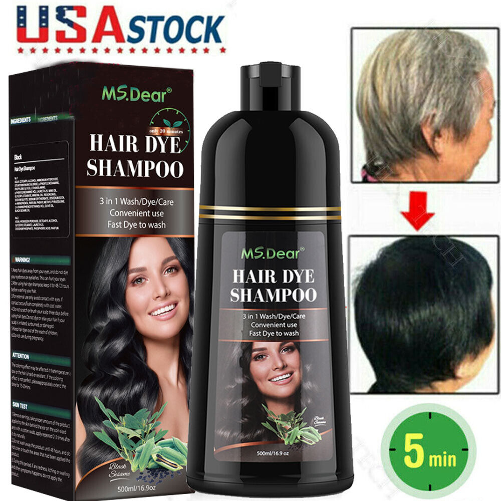 500ml Natural Ginger Permanent Black Hair Shampoo Coloring Dye for Men  Women | eBay