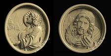 2 Pc 3D STL Model Jesus Prayer for CNC Aspire Artcam 3D Printer Engraver Carving