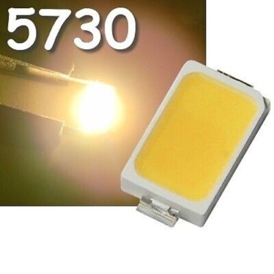 10x WARMWEIß 5730 SMD LEDs, 80mA = 32lm, 150mA = 44lm / Highpower Smds Led weiß