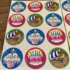 Vintage Trend Scratch And Sniff Stickers Happy Birthday 2 Sheets X 12