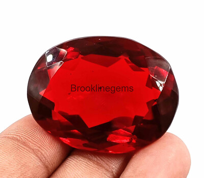 Lab Grown Certifie 120Ct Semi-Transparent Red Topaz Oval Cut Loose Gemstone 4JKI