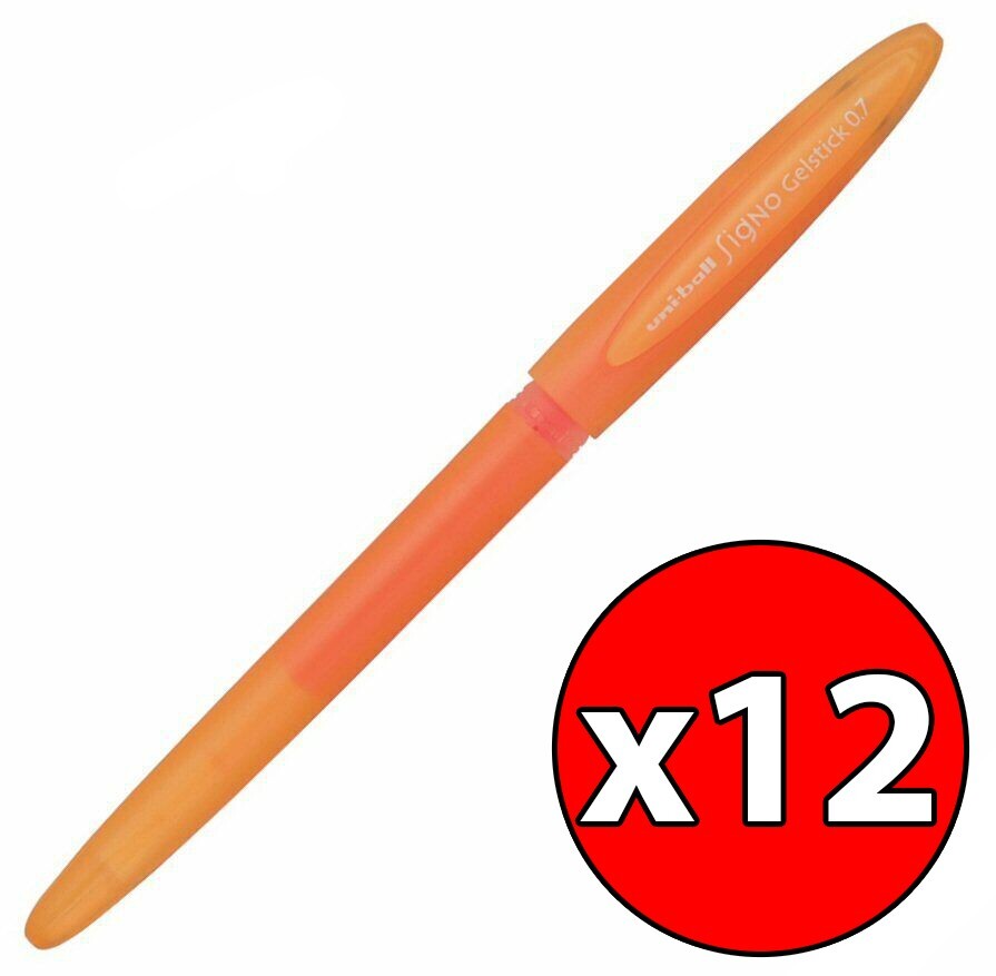Uni-Ball Orange Signo Gelstick UM170 Rollerball Pens 0.7mm Pack of 12