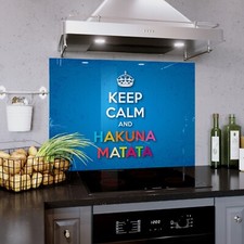 Glass Splashback Kitchen Tile Cooker Panel ANY SIZE Keep Calm Inspiration Quotes