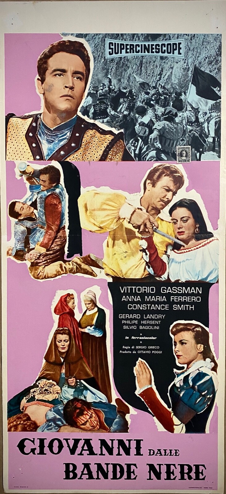 Locandina originale film Giovanni dalle Bande Nere (1956) - Regia di Sergio Grieco